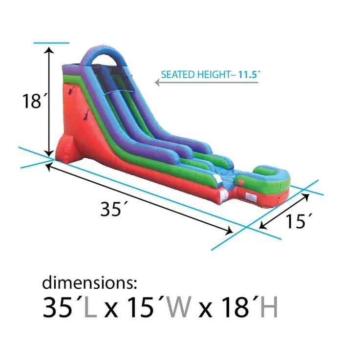 inflatable water slide dimensions